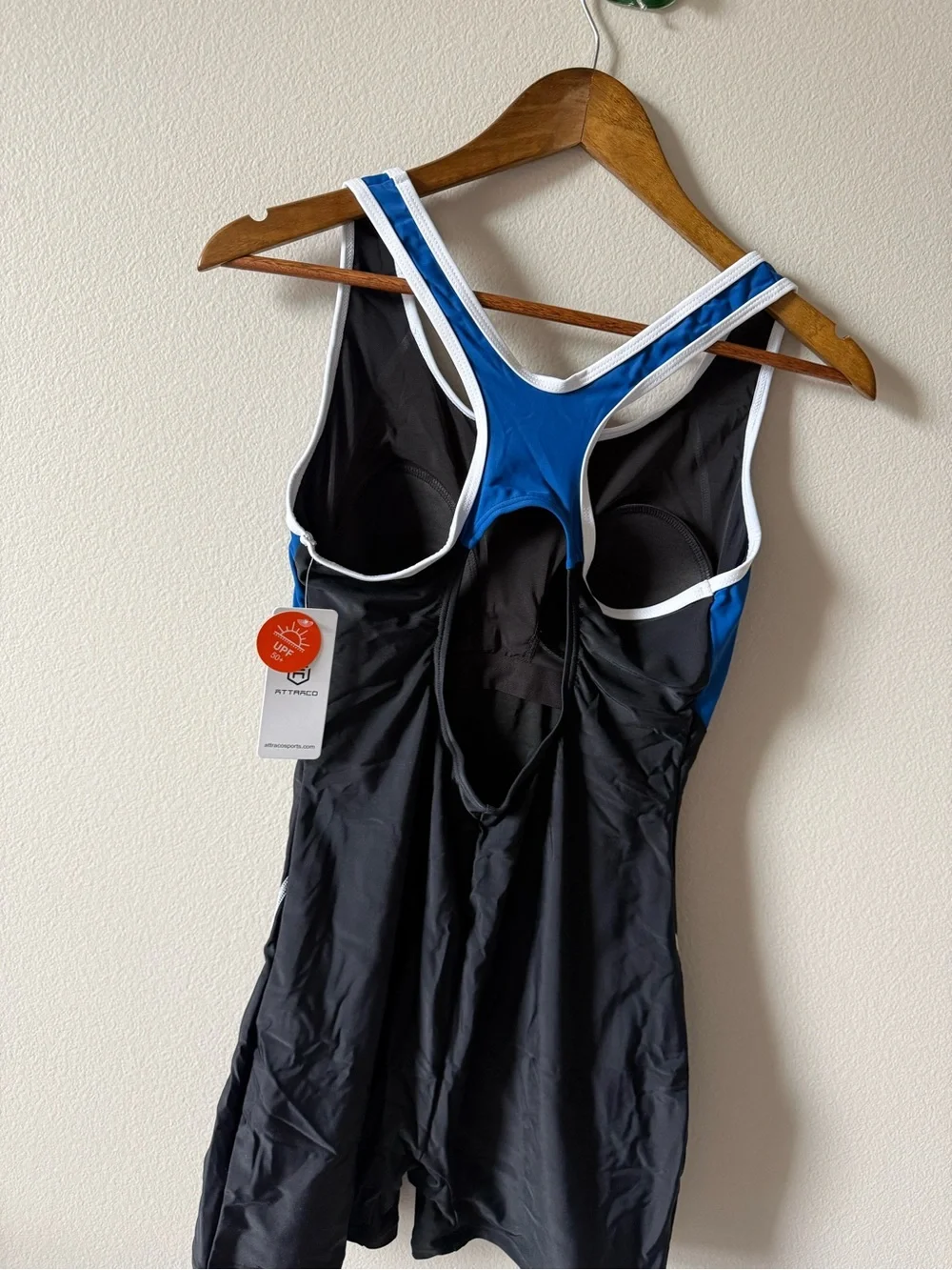 Women’s Black & Blue Athletic One-Piece Swimsuit